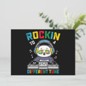 Rockin zu einem anderen Tune Panda Autismus Bewuss Einladung (Stehend Vorderseite)