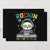 Rockin zu einem anderen Tune Panda Autismus Bewuss Einladung (Vorne/Hinten)