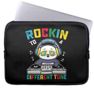 Rockin zu einem anderen Tune Panda Autismus Bewuss Laptopschutzhülle