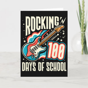 Rocking 100 Tage Schule Retro 100. Tag der Schule Karte