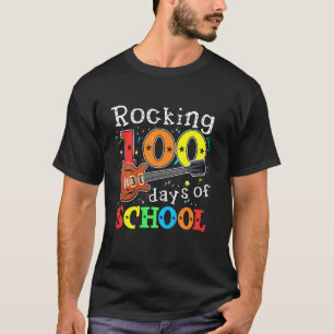Rocking 100 Tage Schulfestes Gitarre Musiklehrer S T-Shirt