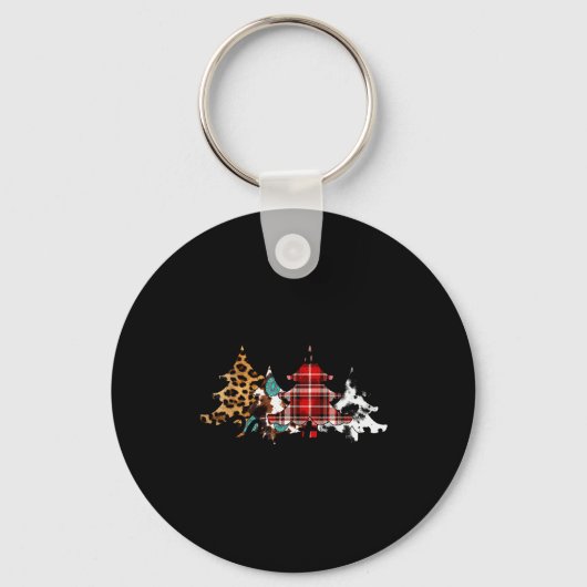 Rocking Around The Christmas Tree Buffalo Plaid Ch Schlüsselanhänger (Vorderseite)