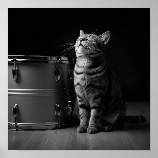 Rocking cat Poster _Cool black cat Rock Music (Vorne)