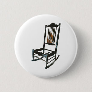 Rocking Chair - Wood Antique Vintage Button