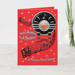 Rocking Christmas - Art Deco Radio (Personalisiert Feiertagskarte