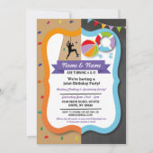 Rocking Climbing & Swimming Boy Girl Geburtstag Einladung (Vorderseite)