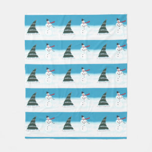 Rocking Dancing Snowman Weihnachts Fleece Decken