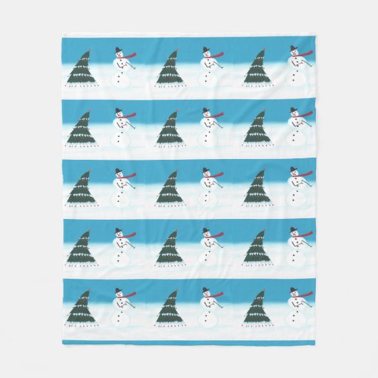 Rocking Dancing Snowman Weihnachts Fleece Decken (Vorderseite)