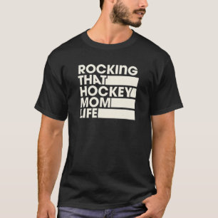 Rocking der Hockey Mama Leben Retro Vintagen Stil T-Shirt