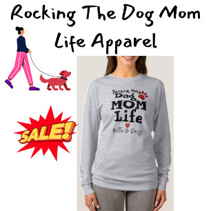Rocking der Hunde Mama Life DOG NAME Paw Print Hea T-Shirt