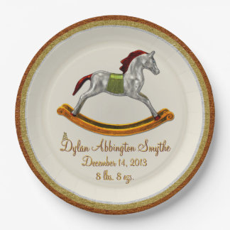 Rocking Horse Baby (Personalisiert) Pappteller