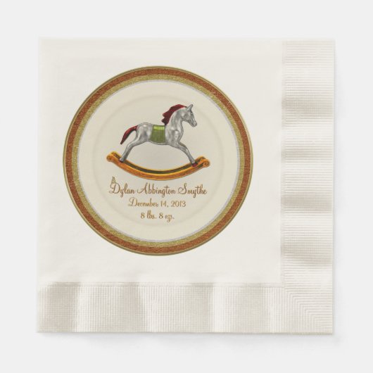 Rocking Horse Baby (Personalisiert) Serviette (Vorderseite)