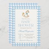 Rocking Horse Baby Shower Boy Einladung (Vorne/Hinten)