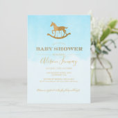 Rocking Horse Baby Shower Einladung (Stehend Vorderseite)