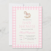 Rocking Horse Baby Shower Girl Einladung (Vorderseite)