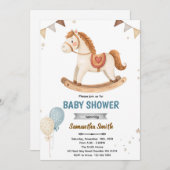 Rocking Horse Baby Shower Invitation Einladung (Vorne/Hinten)