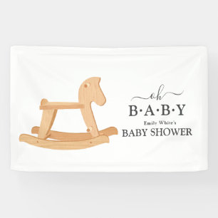 Rocking Horse Baby Shower Minimalistisch Baby Dusc Banner