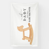 Rocking Horse Baby Shower Minimalistisch Baby Dusc Banner (Vertikal)