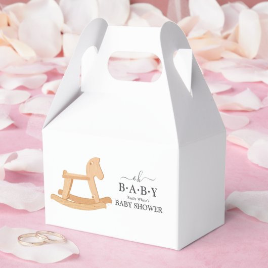 Rocking Horse Baby Shower Minimalistisch Baby Dusc Geschenkschachtel (Hochzeit)