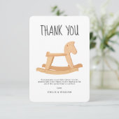 Rocking Horse Baby Shower Minimalistisch Gender Ne Dankeskarte (Stehend Vorderseite)