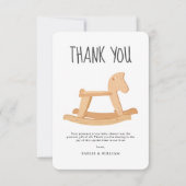 Rocking Horse Baby Shower Minimalistisch Gender Ne Dankeskarte (Vorderseite)