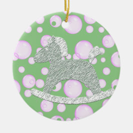Rocking Horse Baby Tree Ornaments Keramik Ornament