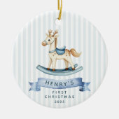 Rocking Horse Baby's First Christmas Keramik Ornament (Vorne)
