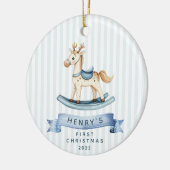 Rocking Horse Baby's First Christmas Keramik Ornament (Links)