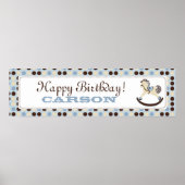 Rocking Horse Birthday Banner Boy Poster (Vorne)