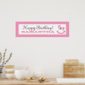 Rocking Horse Birthday Banner für Mädchen Poster (Küche)