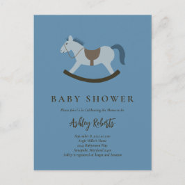 Rocking Horse Blue Baby Dusche Einladung Postkarte