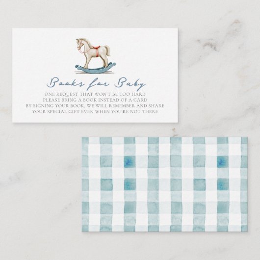 Rocking Horse Blue Boy Baby Shower Buy Anfrage Begleitkarte (Vorne/Hinten)