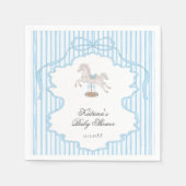 Rocking Horse Blue Boy Baby Shower Serviette (Vorderseite)