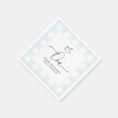 Rocking Horse Blue Gingham 1. Geburtstag Napkins Serviette (Ecke)