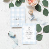 Rocking Horse Blue Gingham Baby Shower Einladung