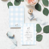 Rocking Horse Blue Gingham Baby Shower Einladung