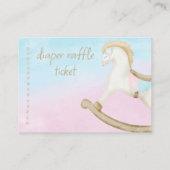 Rocking Horse Blue Pink Gender Neutral Baby Diaper Begleitkarte (Rückseite)