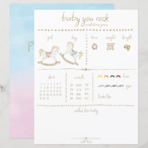 Rocking Horse Blue Pink Gender Neutral Baby Dusche