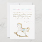 Rocking Horse Blue Pink Gender Neutral Baby Dusche Dankeskarte (Vorderseite)