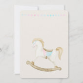 Rocking Horse Blue Pink Gender Neutral Baby Dusche Einladung (Rückseite)