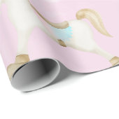 Rocking Horse Blue Pink Gender Neutral Baby Dusche Geschenkpapier (Rolleneckpunkt)