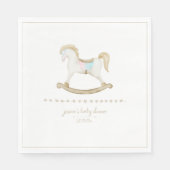 Rocking Horse Blue Pink Gender Neutral Baby Dusche Serviette (Vorderseite)