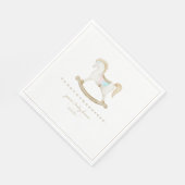 Rocking Horse Blue Pink Gender Neutral Baby Dusche Serviette (Ecke)