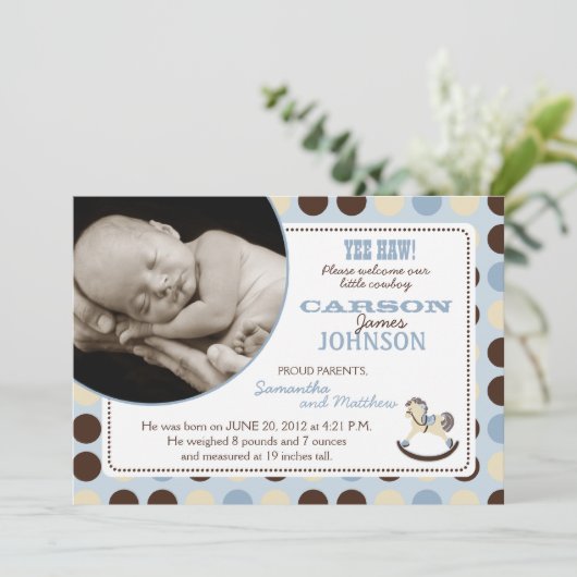 Rocking Horse Boy Announccard Ankündigung (Stehend Vorderseite)