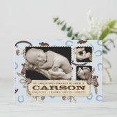 Rocking Horse Boy Announcement Card 2 Ankündigung (Stehend Vorderseite)