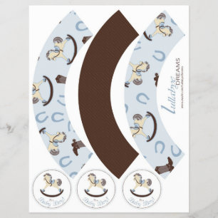 Rocking Horse Boy Cupcake Wrapper 2D Flyer