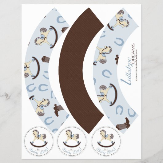 Rocking Horse Boy Cupcake Wrapper 2D Flyer (Vorne)
