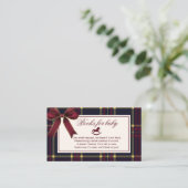 Rocking Horse Burgundy Bow Karierte Bücher für das Begleitkarte (Stehend Vorderseite)