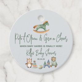 Rocking Horse Champagne, Wine Baby Duwer Gefallen Geschenkanhänger