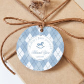 Rocking Horse Classic Raute Blue Baby Dusche Geschenkanhänger